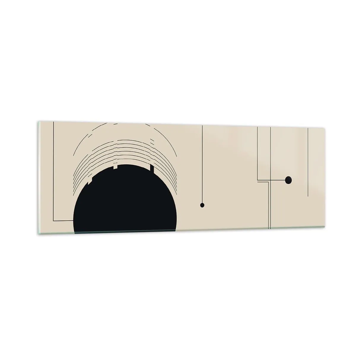Glastavla - Bild på glas - Fjädrande och dynamisk komposition - 90x30 cm