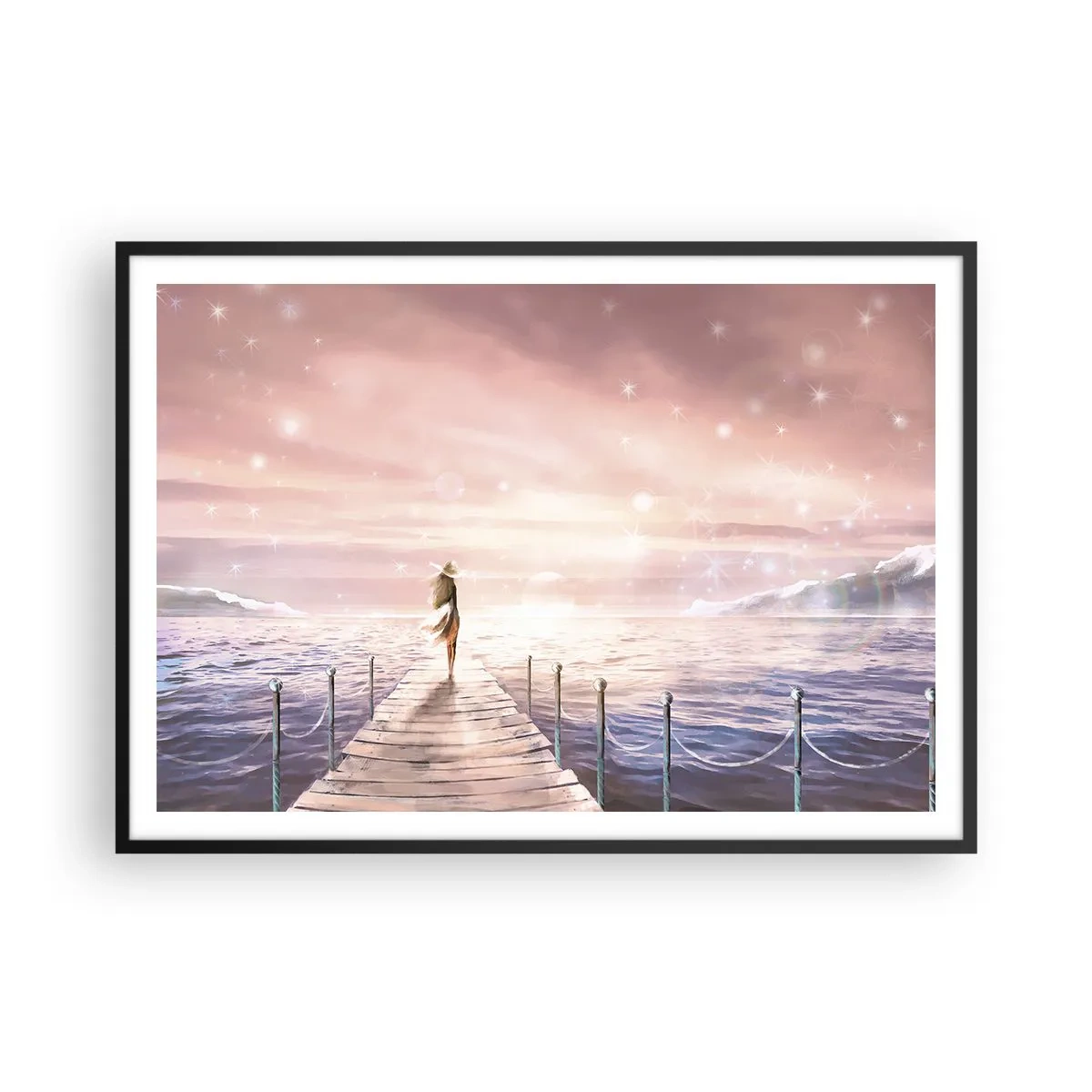 Affisch i svart ram - I drömmens ljus - 100x70 cm