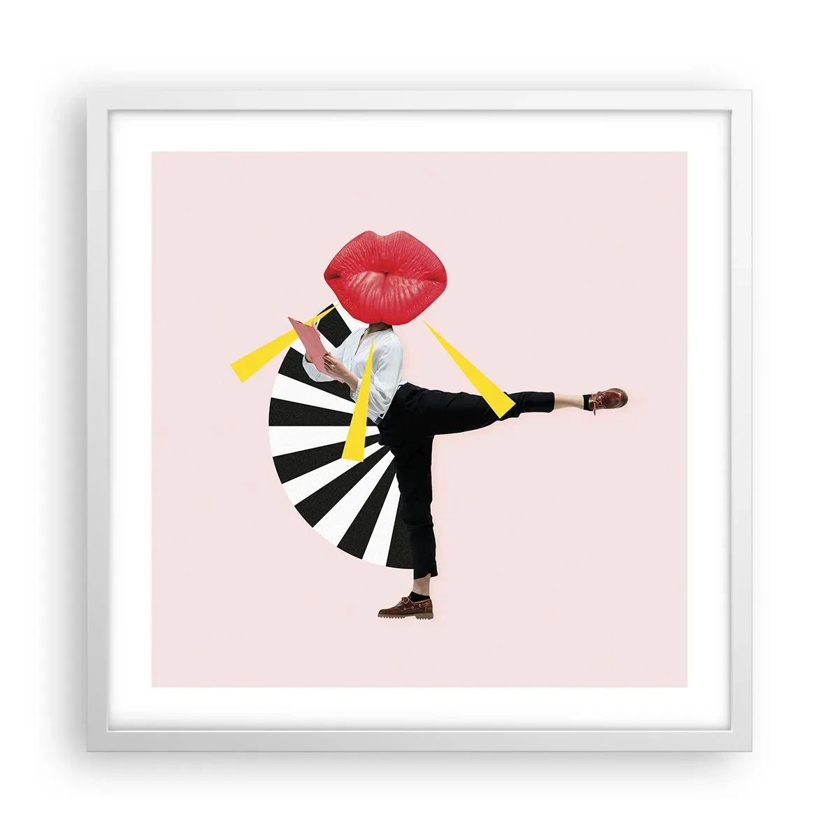 Affisch i vit ram - Surrealistisk pop-art - 50x50 cm