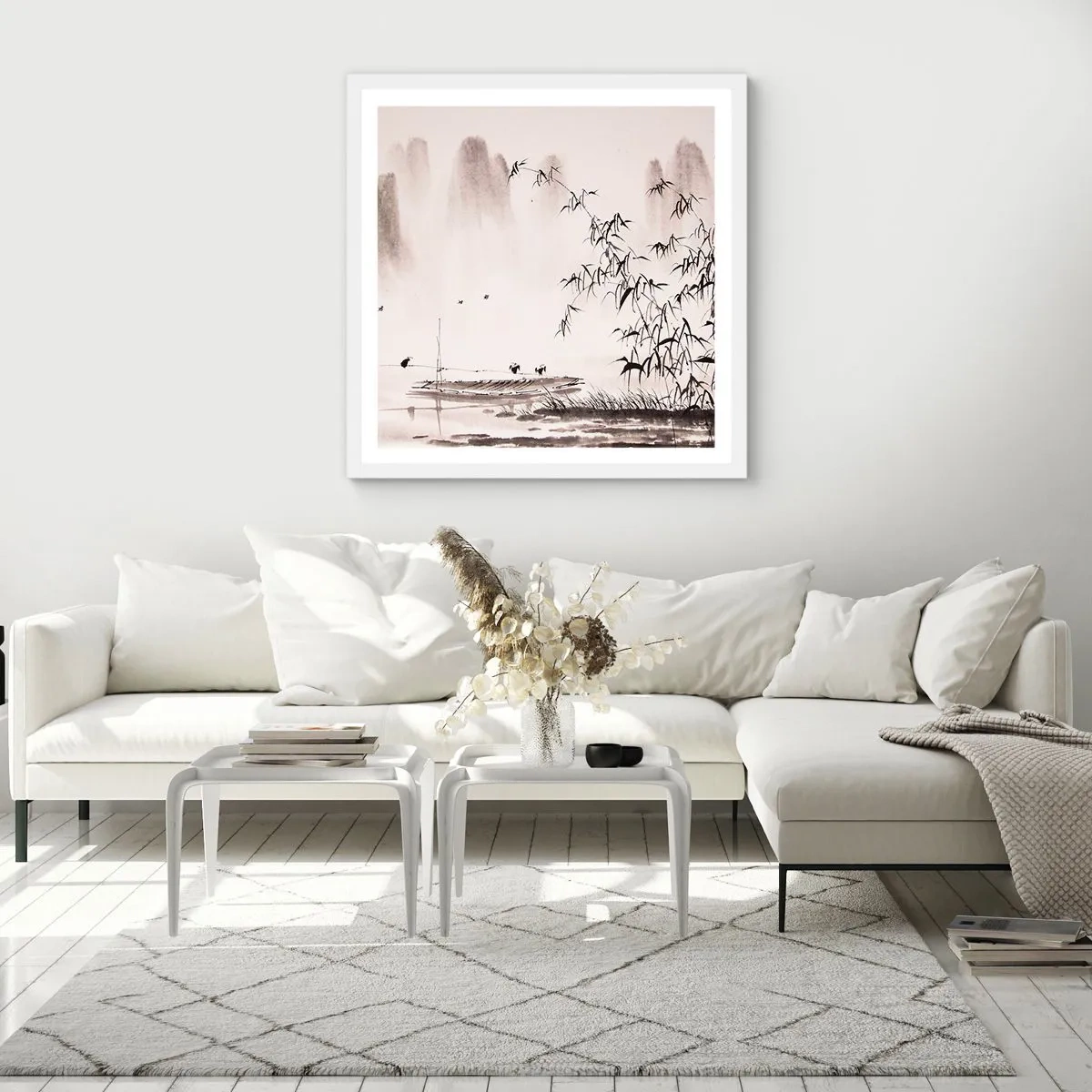 Affisch i vit ram - Risfältens tystnad - 40x40 cm