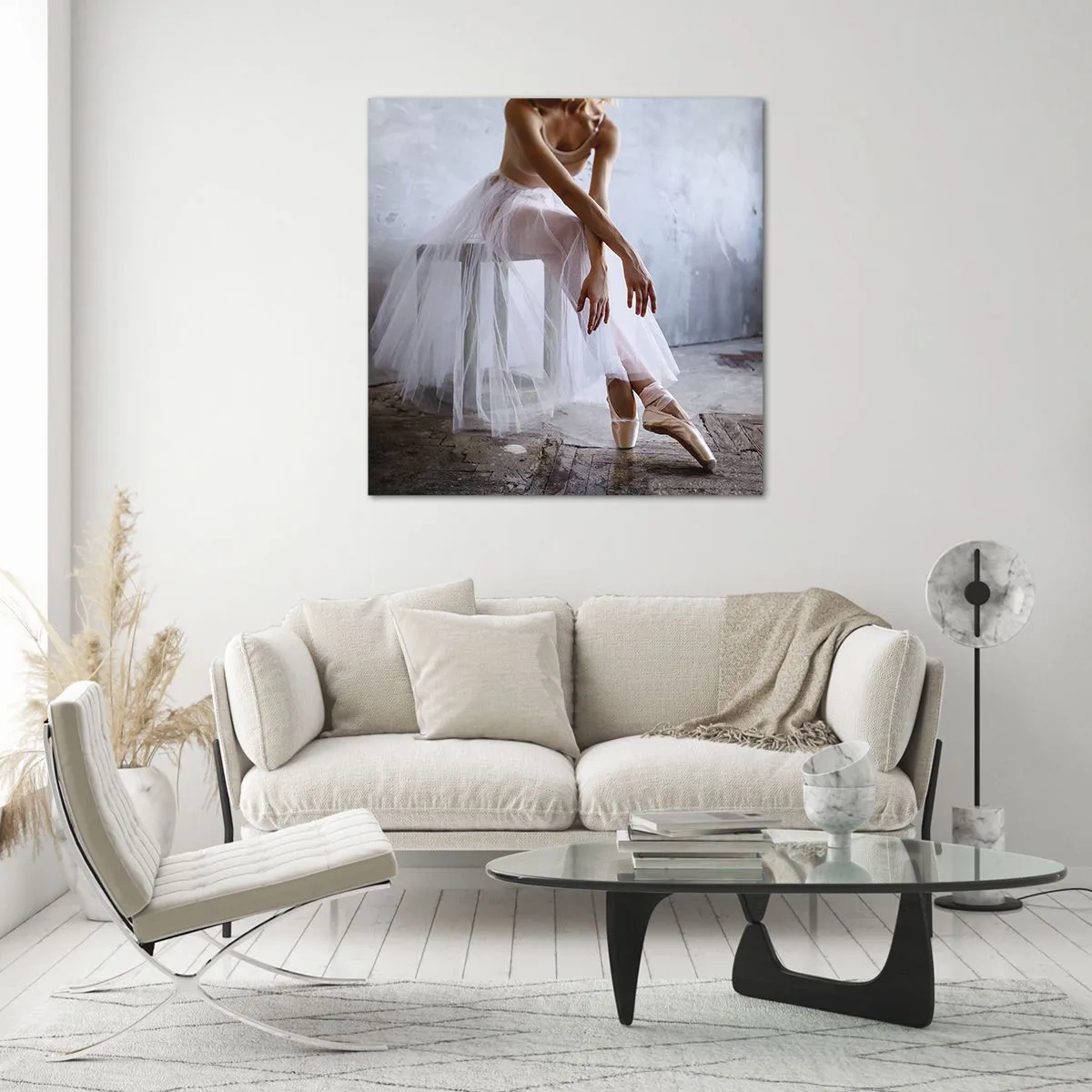 Glastavla - Bild på glas - Innan rampljuset tänds - 50x50 cm