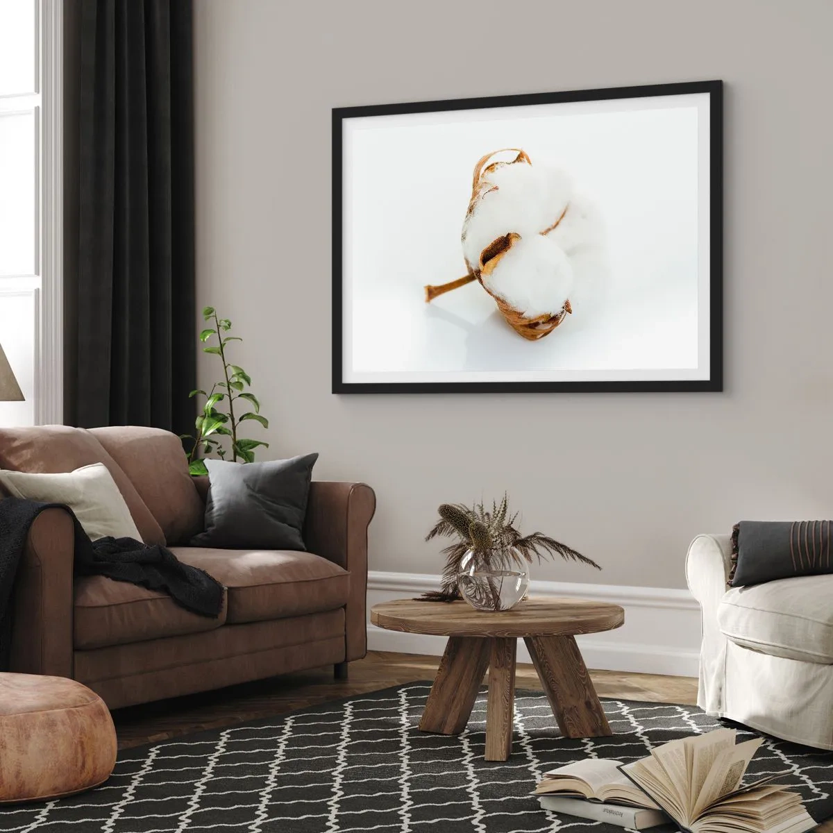 Affisch i svart ram - Mjuk av naturen - 100x70 cm