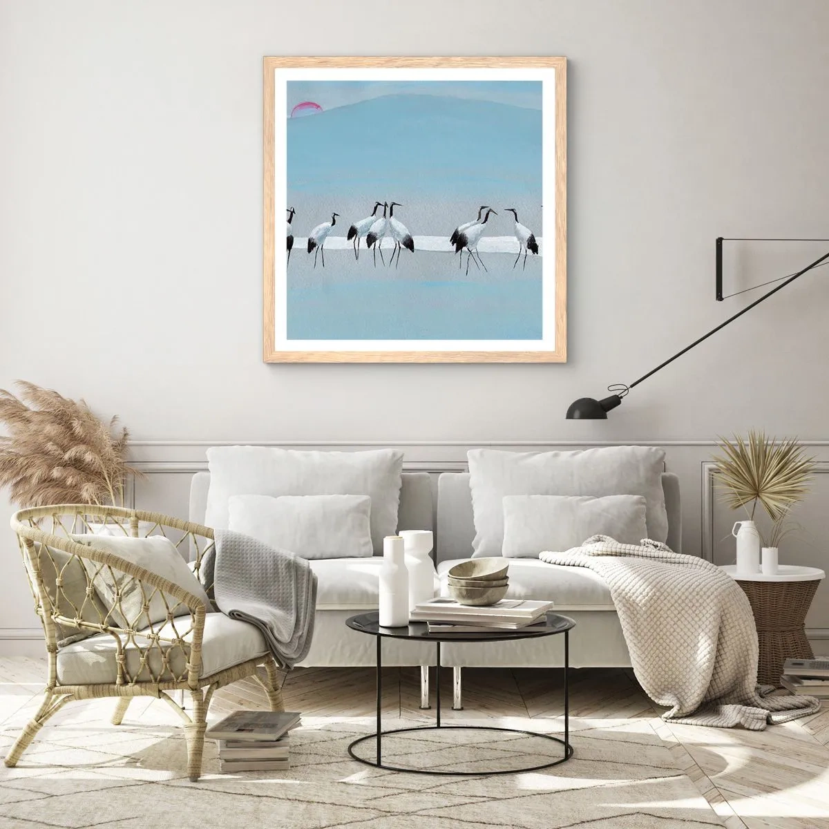 Affisch i ram av ljusek - Efter en het dag - 50x50 cm