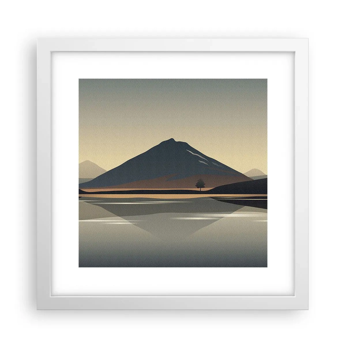 Affisch i vit ram - Spegelbild - 30x30 cm