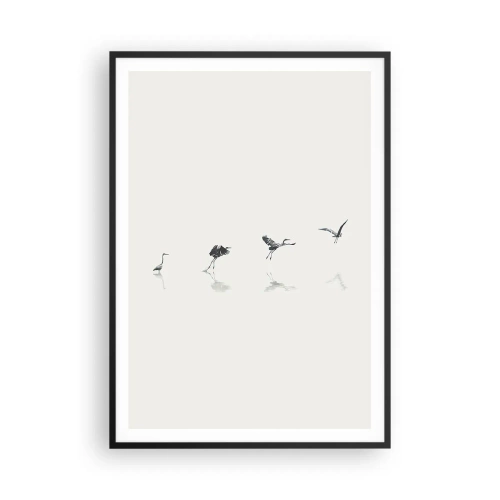 Affisch i svart ram - Fyra enkla steg - 70x100 cm