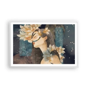 Affisch i vit ram - Sagan om drottning med liljor - 91x61 cm