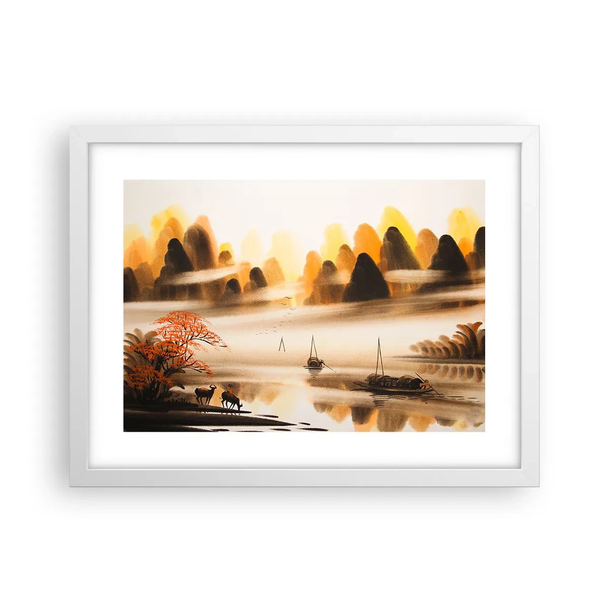 Affisch i vit ram - Längre bort än Fjärran Östern - 40x30 cm