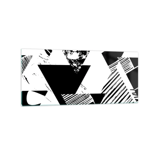 Glastavla - Bild på glas - Det regnar trianglar - 120x50 cm