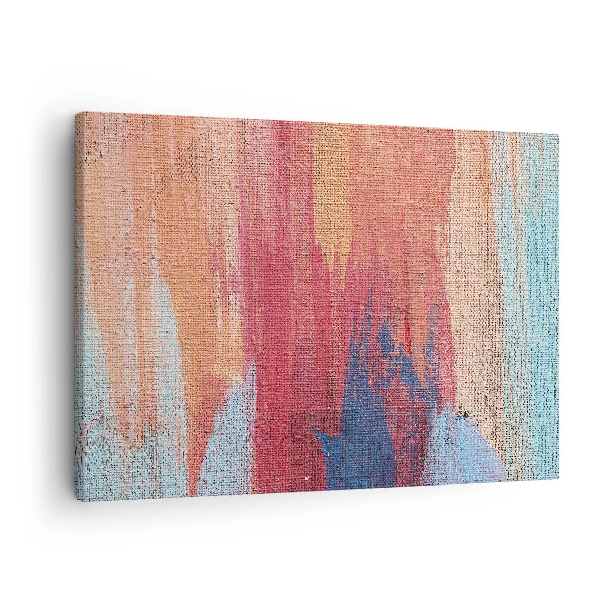 Canvastavla - Bild på duk - Färgglada abstrakta penseldrag - 70x50cm - Rinnande regnbåge - Modern väggdekoration för vardagsrum och sovrum ARTTOR