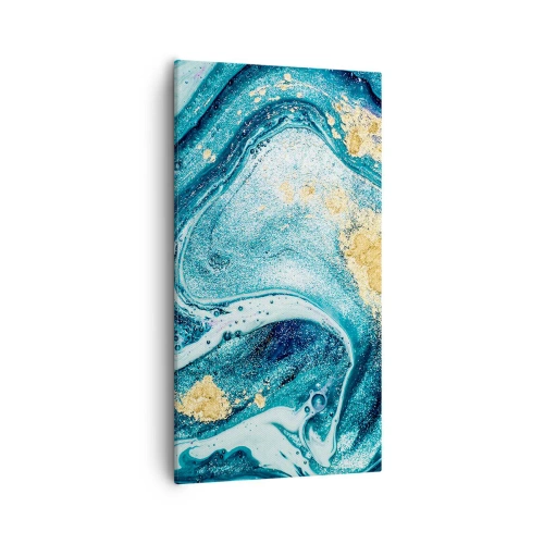 Canvastavla - Bild på duk - Blå virvel - 55x100 cm