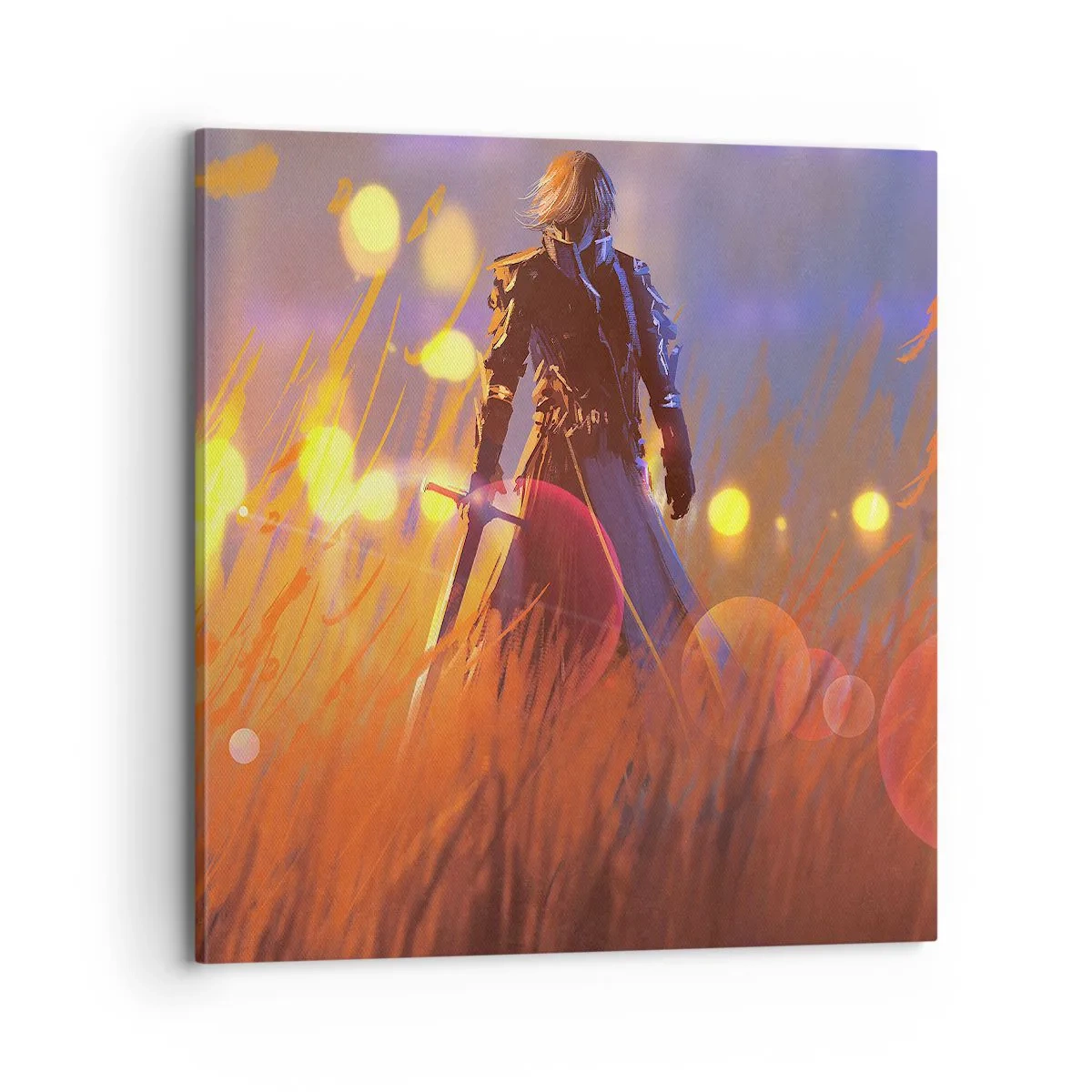 Canvastavla - Bild på duk - Vandrande riddare - 70x70 cm