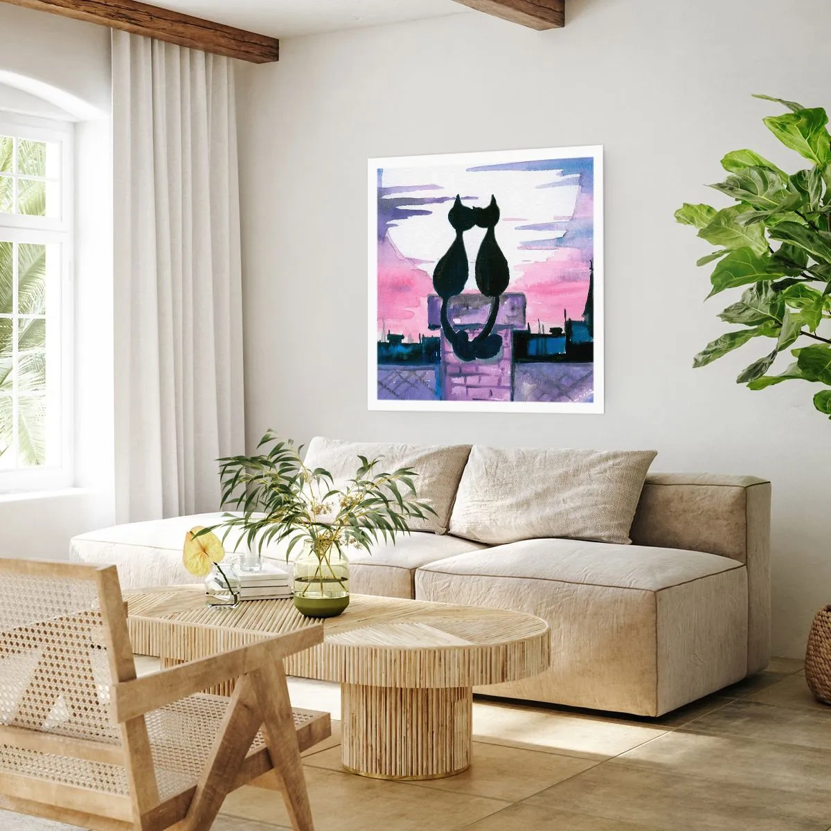 Affisch - Rendez-vous under månen - 60x60 cm