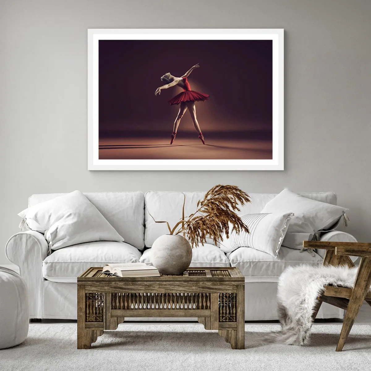 Affisch i vit ram - Prima ballerina - 60x60 cm