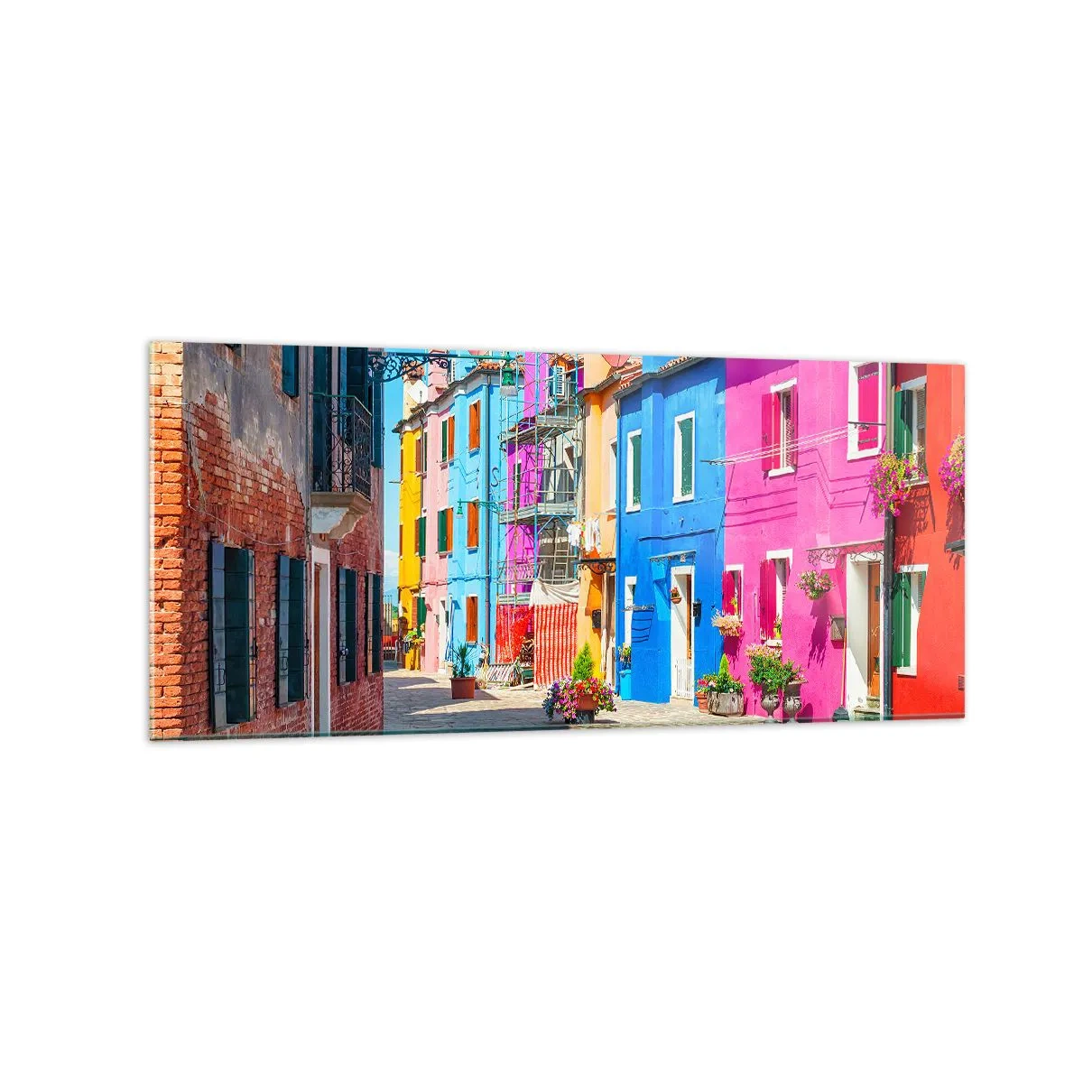 Glastavla - Bild på glas - Papegojalik stad - 120x50 cm
