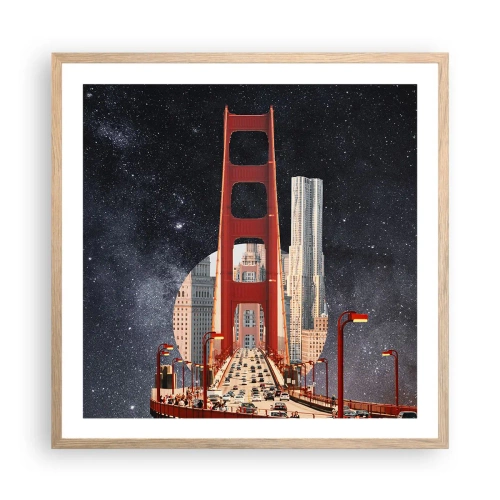 Affisch i ram av ljusek - Alltid i centrum - 60x60 cm