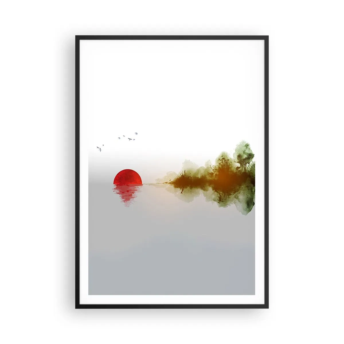 Affisch i svart ram - Ett löfte om lugn - 70x100 cm