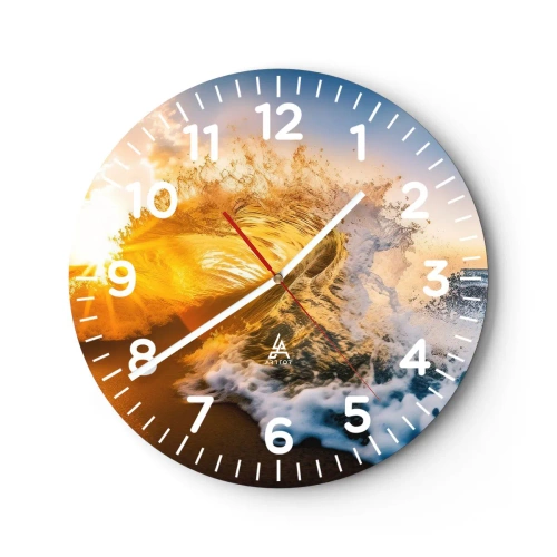 Väggklocka - Klocka på glas - Lek i sanden - 40x40 cm