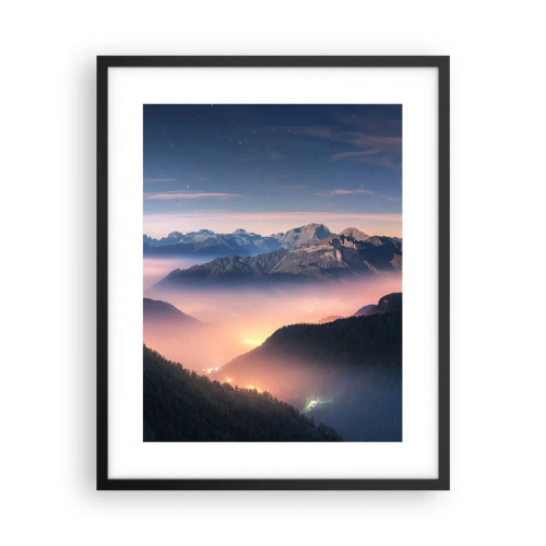 Affisch i svart ram - Ljus i dalarna - 40x50 cm