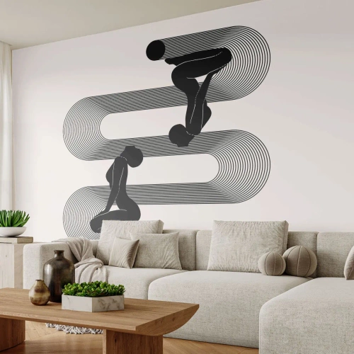 Fototapet Premium Canvas - Sensuell symmetri - Kvinnor, Rader, Meditation - 300x210 cm