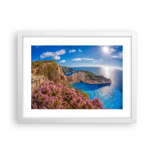 Affisch i vit ram - Min stora grekiska semester - 40x30 cm