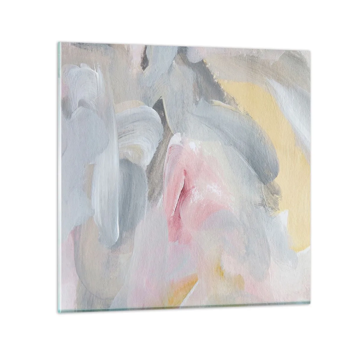 Glastavla - Bild på glas - I en pastellfärgad värld - 50x50 cm