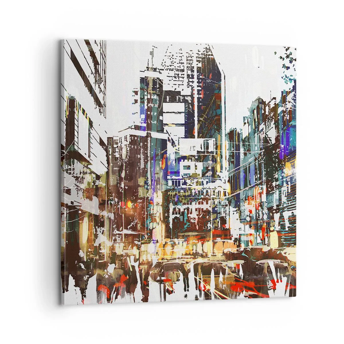 Canvastavla - Bild på duk - Blinkande stad - 60x60 cm