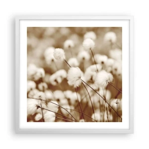 Affisch i vit ram - Fluffig åkermark - 50x50 cm