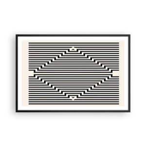 Affisch i svart ram - Geometrisk illusion - 91x61 cm