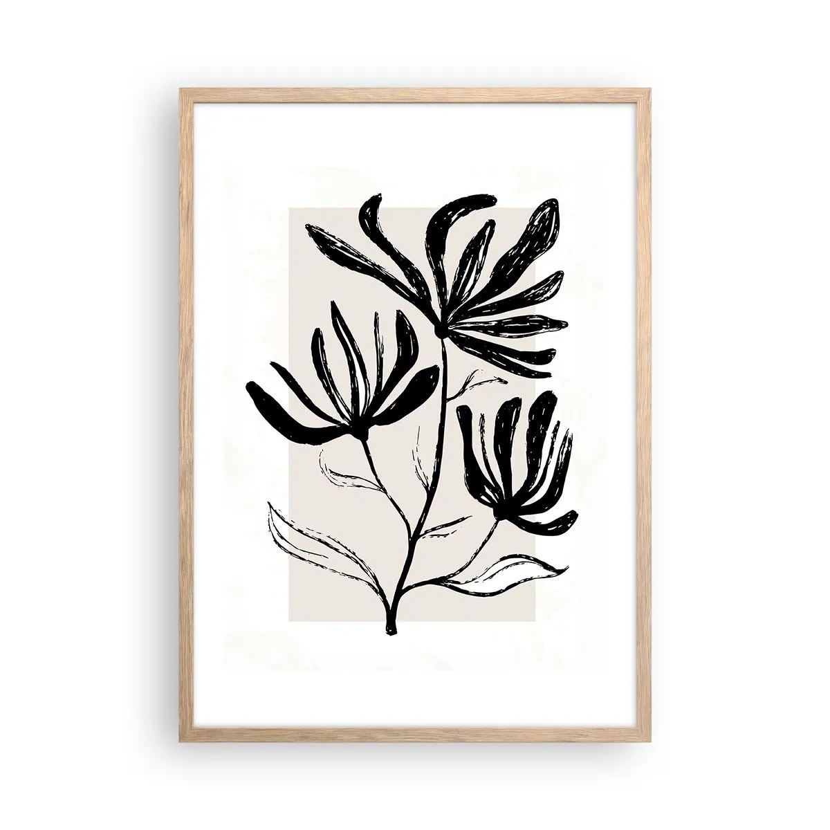 Affisch i ram av ljusek - Skiss för ett herbarium - 50x70 cm