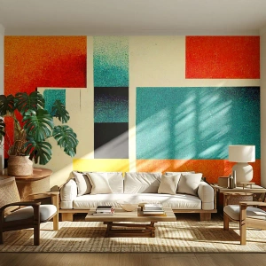 Fototapet på mått Premium Canvas - Geometrisk abstraktion - bra energi - Rutor, Åldrig, Bit