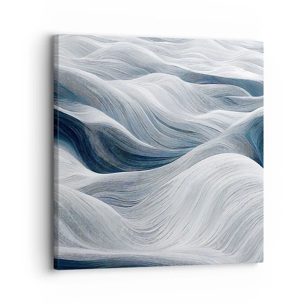 Canvastavla - Bild på duk - Vitblåa vågor - 30x30 cm