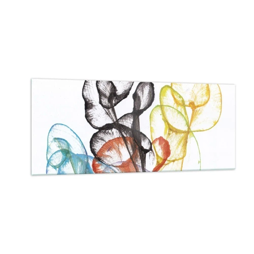 Glastavla - Bild på glas - Blommor med själ - 100x40 cm
