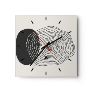 Väggklocka - Klocka på glas - Varaktighet och vibration - 30x30 cm
