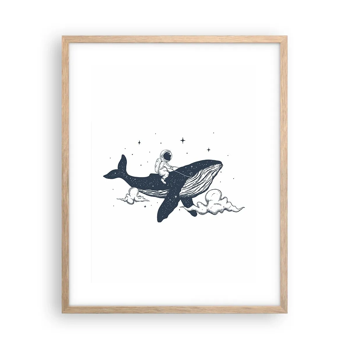 Affisch i ram av ljusek - Rymdäventyr - 40x50 cm