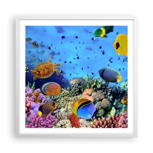 Affisch i vit ram - Vad vet vi om livet... - 60x60 cm