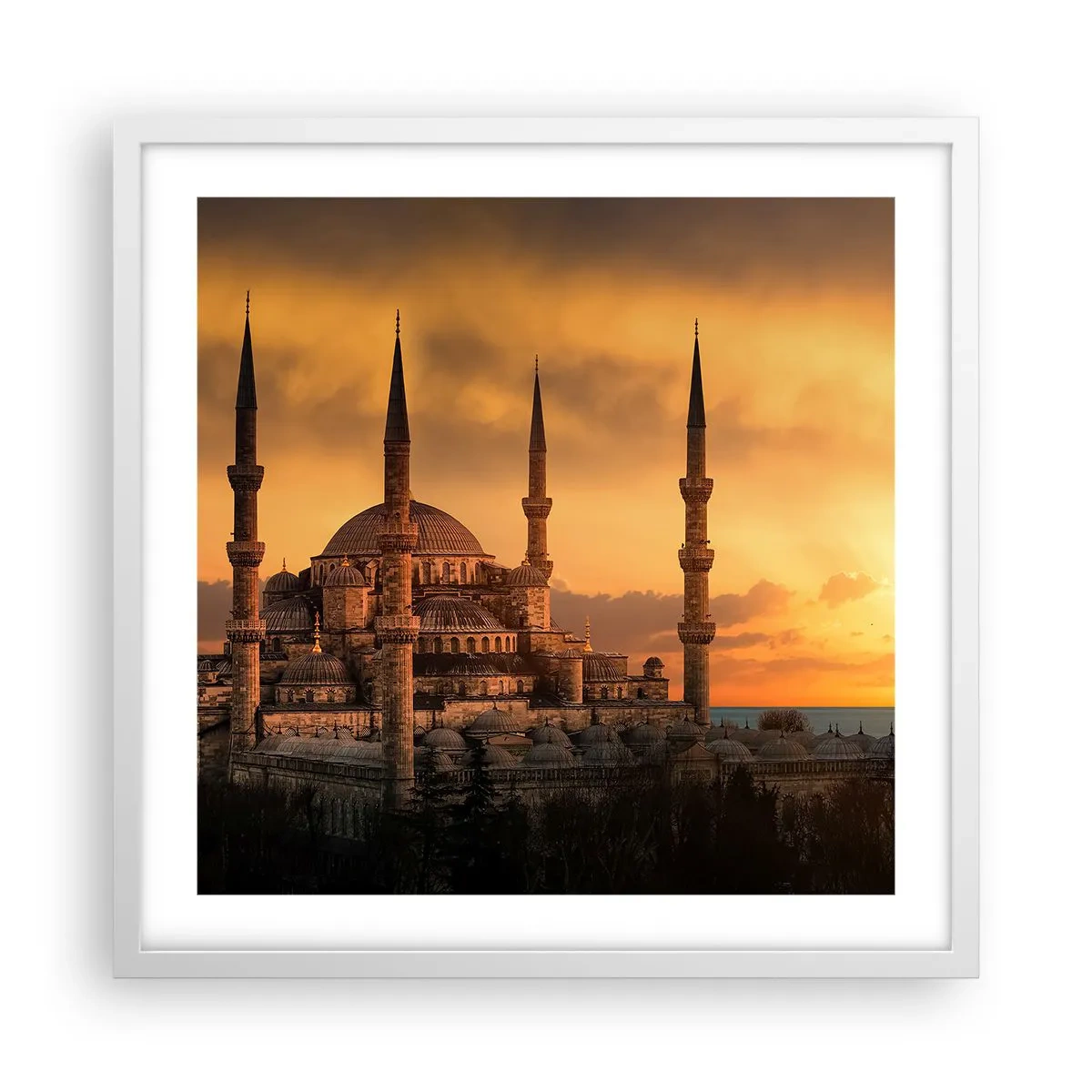 Affisch i vit ram - Gud är stor - 50x50 cm