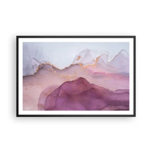 Affisch i svart ram - Lila och violett vågor - 91x61 cm