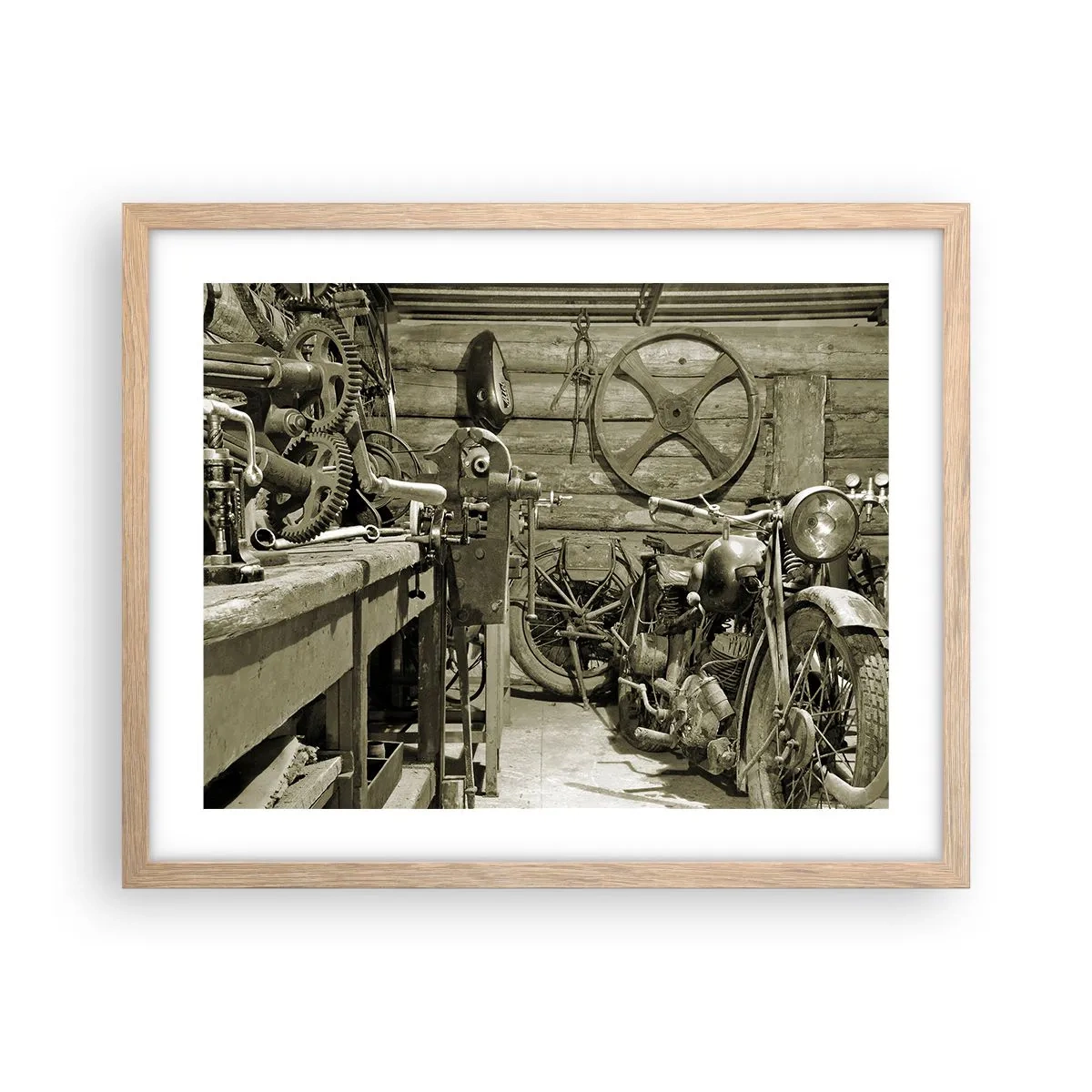 Affisch i ram av ljusek - I onkel Lasses skjul - 50x40 cm