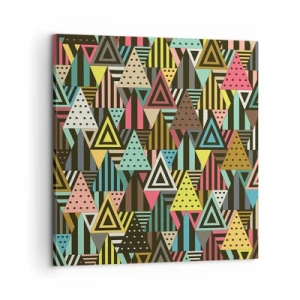 Canvastavla - Bild på duk - Trianglar - 60x60 cm