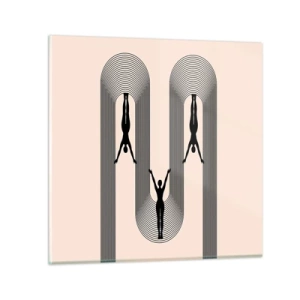 Glastavla - Bild på glas - Upp och ner - 40x40 cm