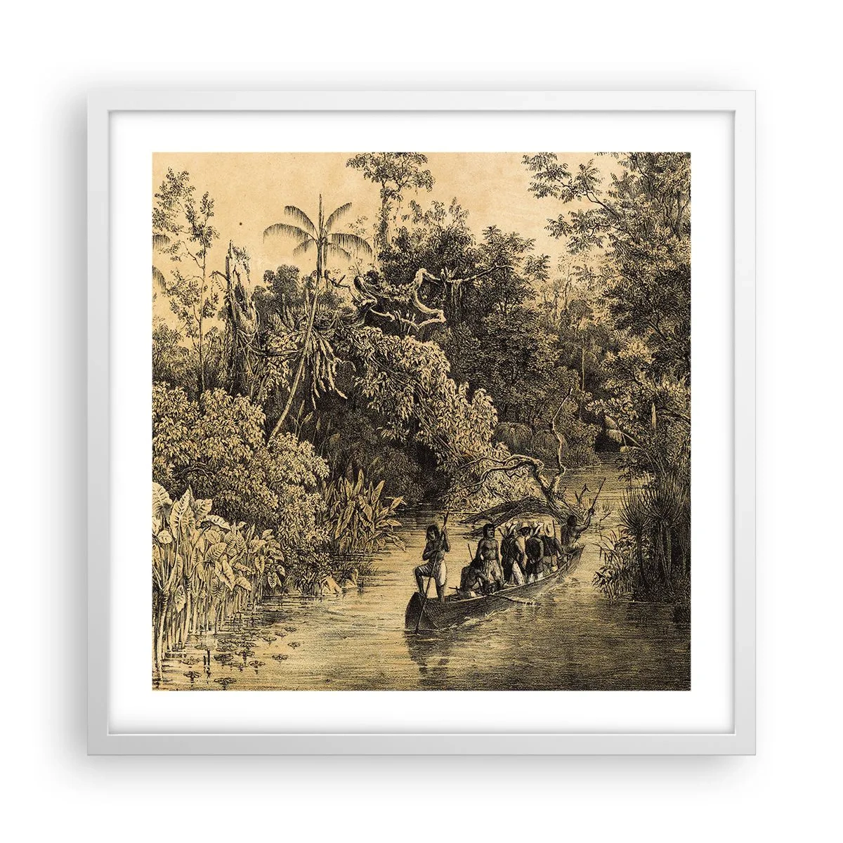 Affisch i vit ram - Resa till källan - 50x50 cm