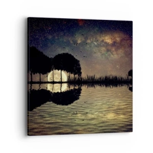 Canvastavla - Bild på duk - En natt i världens ände - 40x40 cm