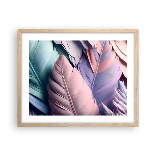 Affisch i ram av ljusek - Fågelstil - 50x40 cm