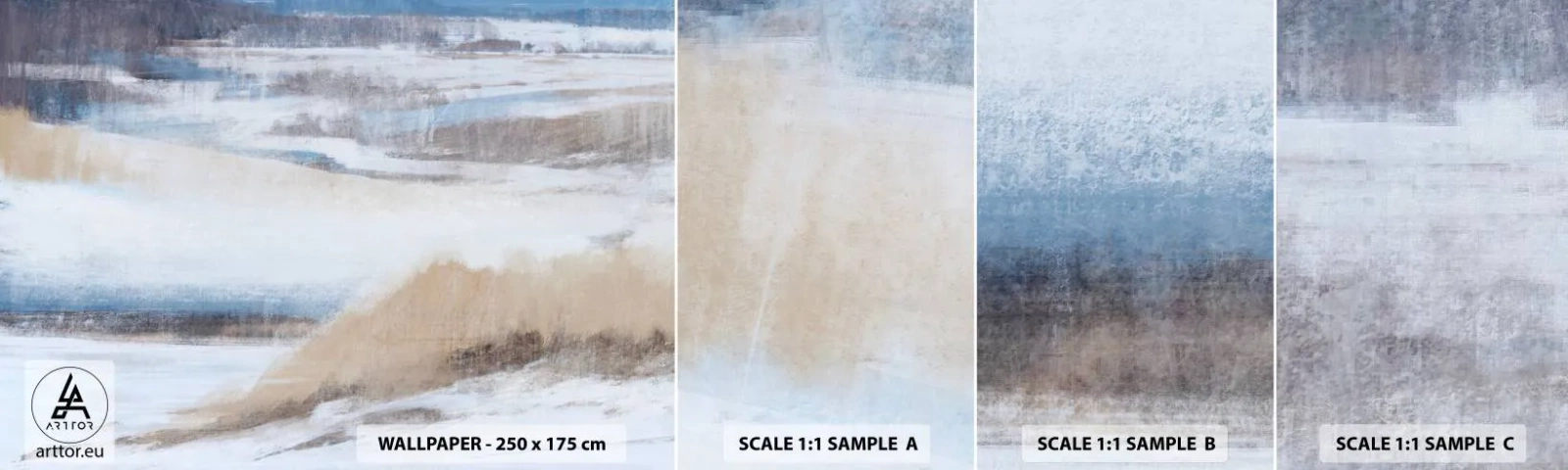 Provbit av självhäftande fototapet Deluxe Sticker - Vinterkomposition - Vinter, Bit, Pastell - 100x30 cm