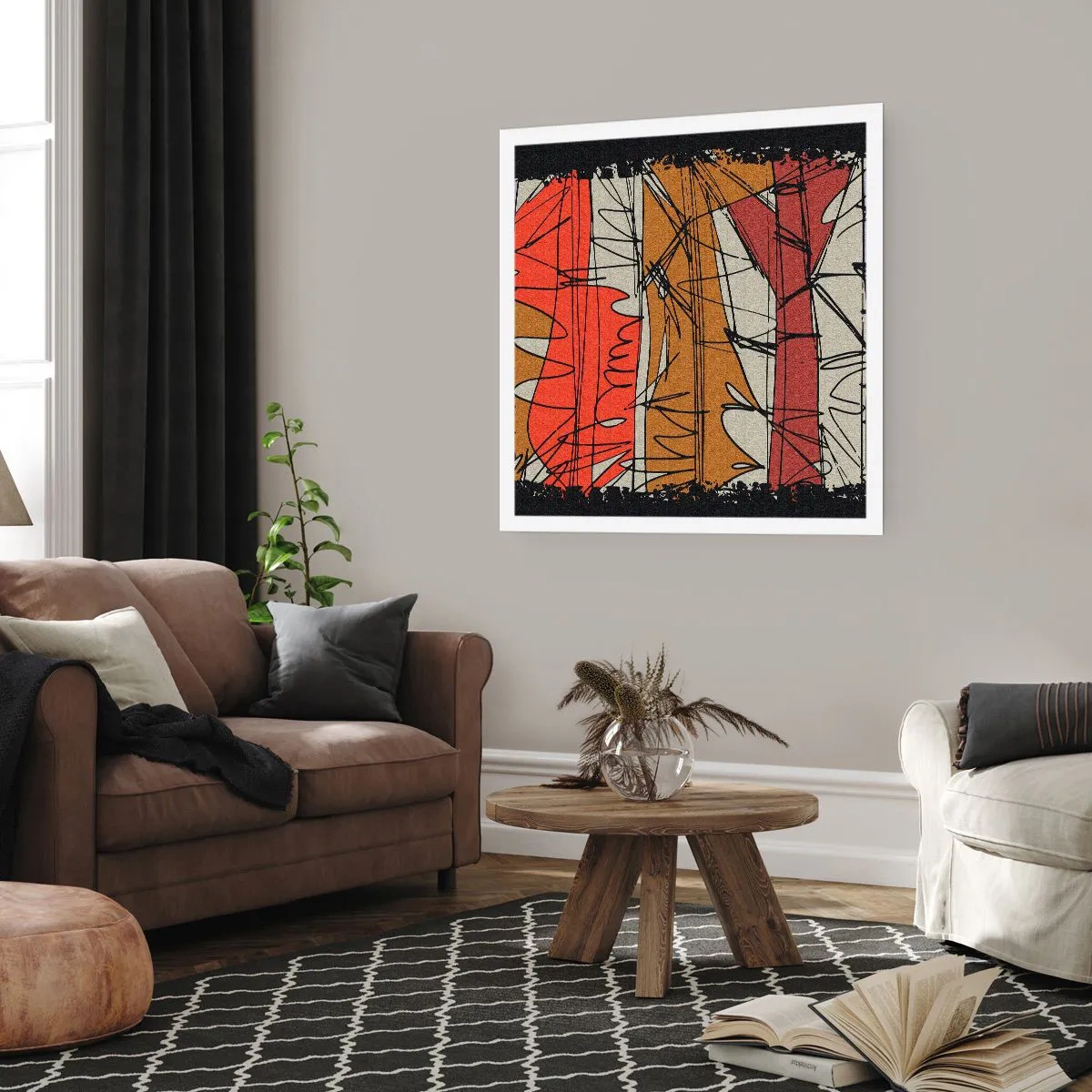 Affisch - Spontan komposition - 60x60 cm