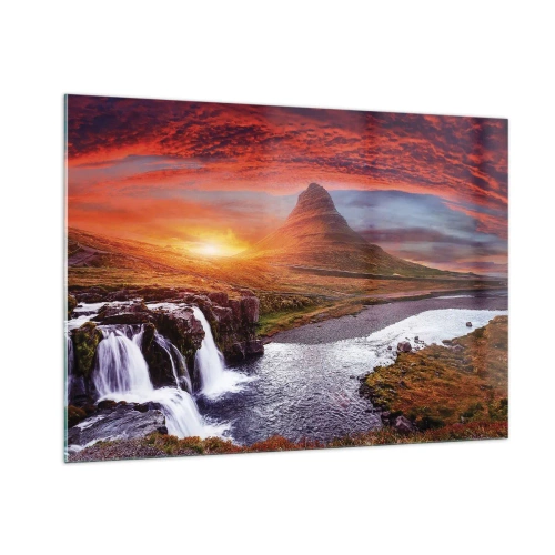 Glastavla - Bild på glas - Utsikt över Midgård - 100x70 cm