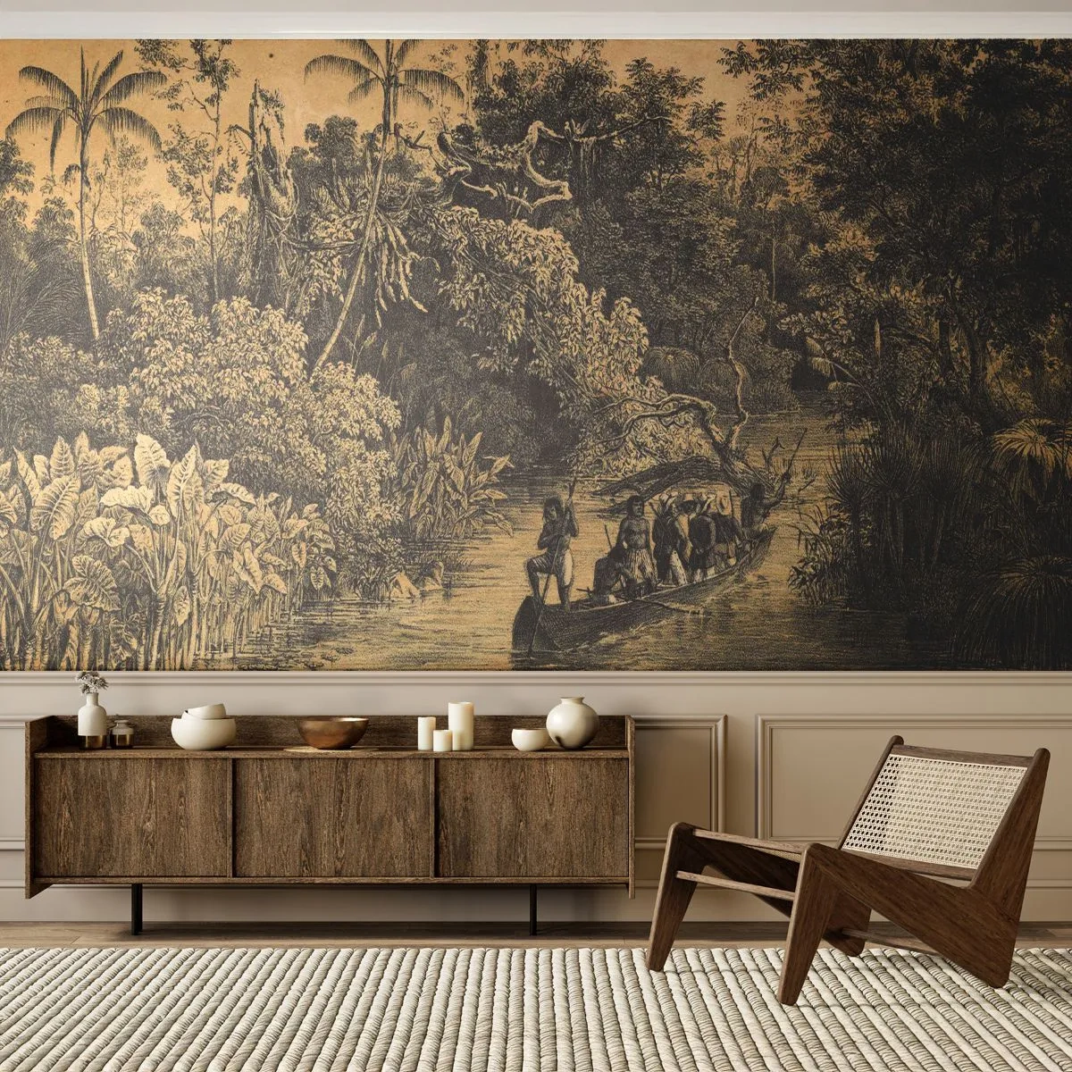 Fototapet Premium Sand - Resa till källan - Djungel, Amazonia, Tropikerna - 100x70 cm