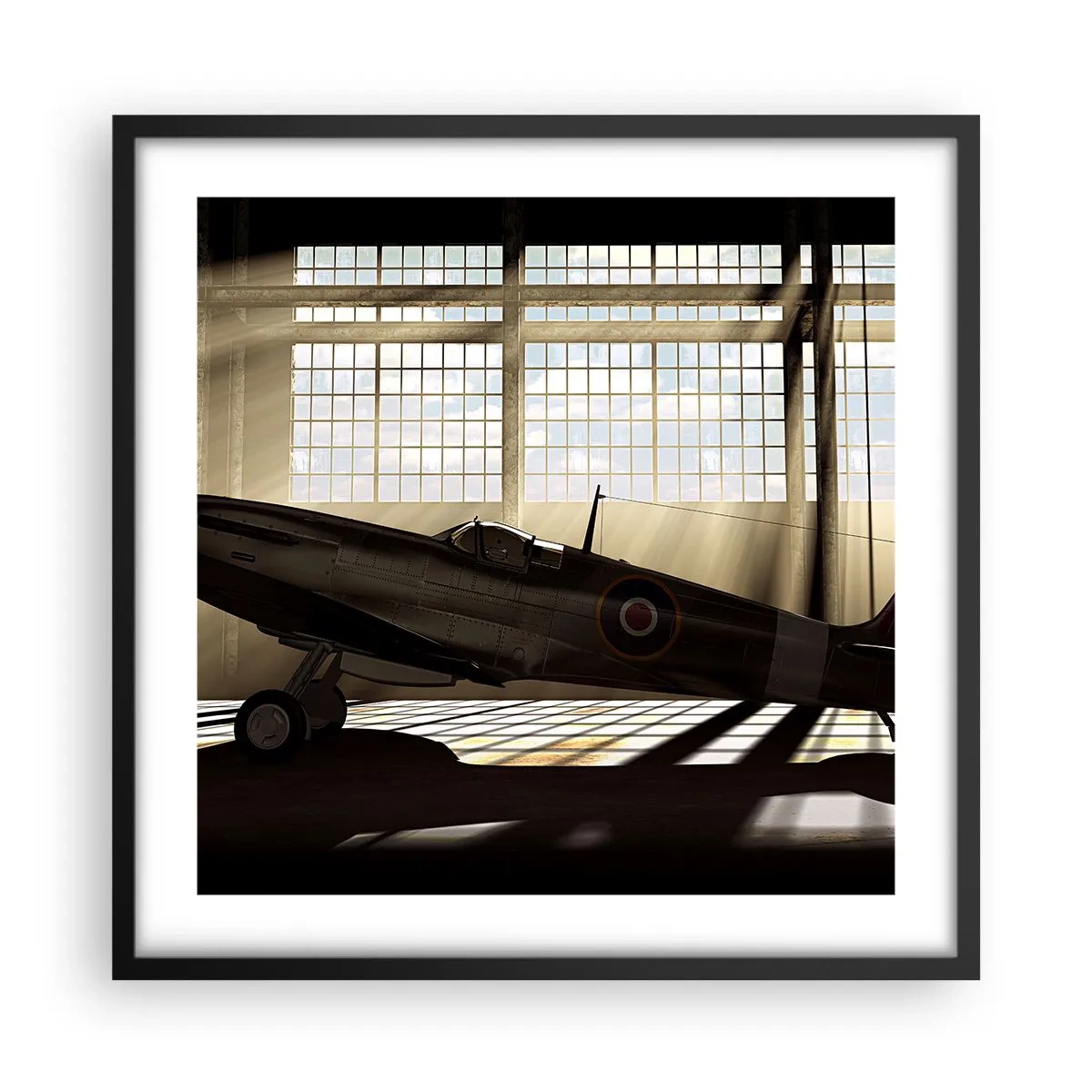 Affisch i svart ram - Kämpens vila - 50x50 cm