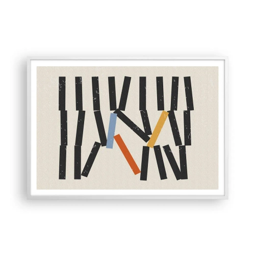 Affisch i vit ram - Domino - komposition - 100x70 cm