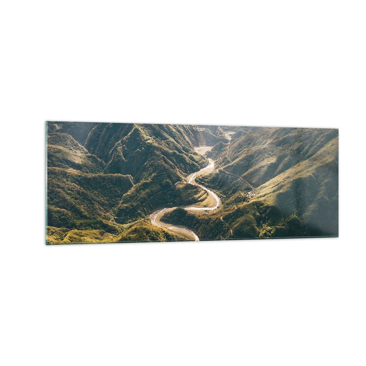 Glastavla - Bild på glas - Direkt från fjällens hjärta - 140x50 cm